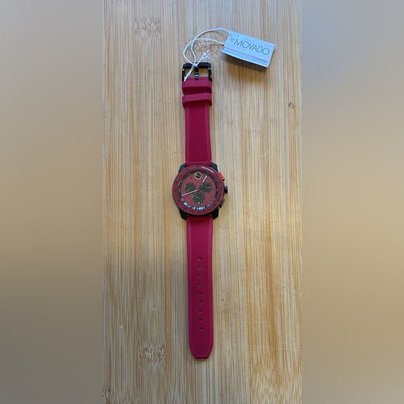 Movado Bold TR90 Watch With 43.5mm Black & Red Chronograph Face & Red Band - Picture 7 of 9